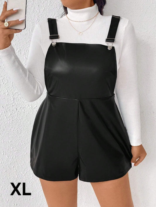 Enterizo Tipo Overall de Cuero - Stretch -  Talla XL - No incluye Top