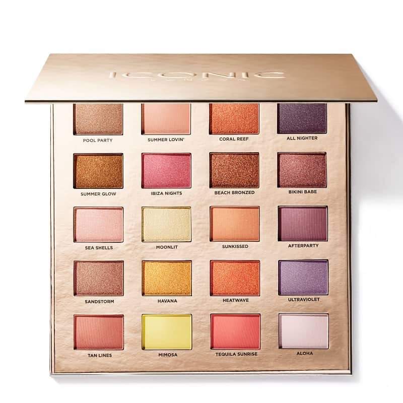 ICONIC LONDON Sunset To Sunrise Eyeshadow Palette With 20 Summer Inspired Shades - Paleta de Sombras para Ojos inspiradas en Verano