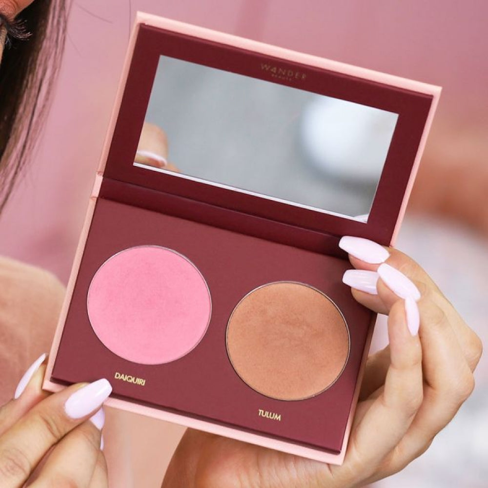 WANDER BEAUTY Trip for Two Blush & Bronzer Daiquiri & Tulum FULL SIZE - Duo de Rubor y Bronceador - Producto Coreano