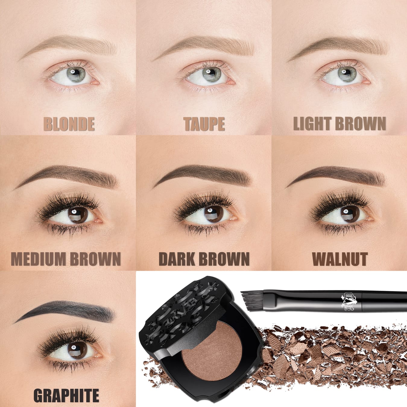 KAT VON D Brow Struck Dimension Powder DARK BROWN - FULL SIZE - Sombra para Cejas
