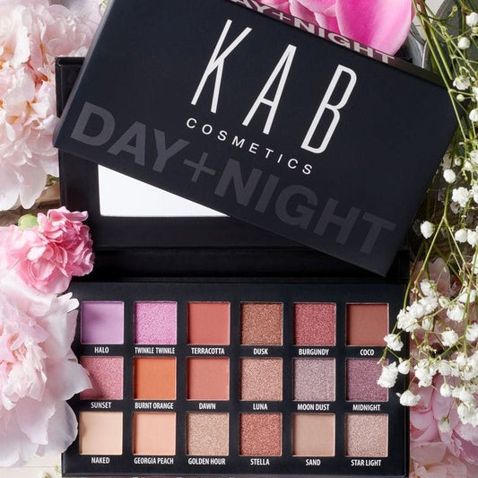 KAB COSMETICS Day + Night Eyeshadow Palette - Paleta de Sombras para Ojos para Dia y Noche