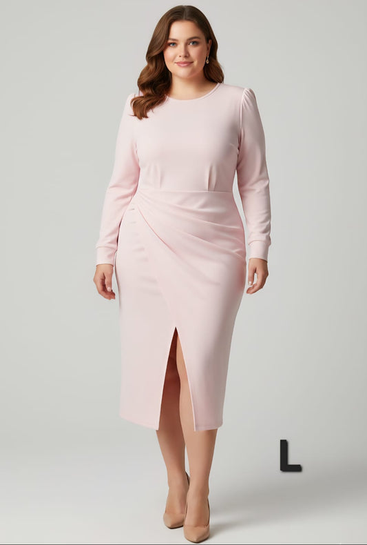 Vestido Rosa - Stretch - Talla L