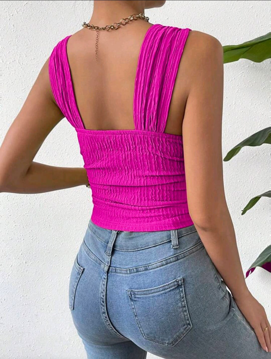 Crop Top Fuscia - Stretch -  Talla XL