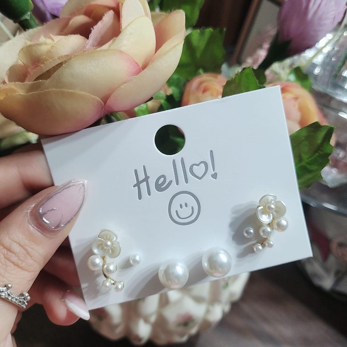 Set de Aretes de Perlas No.3