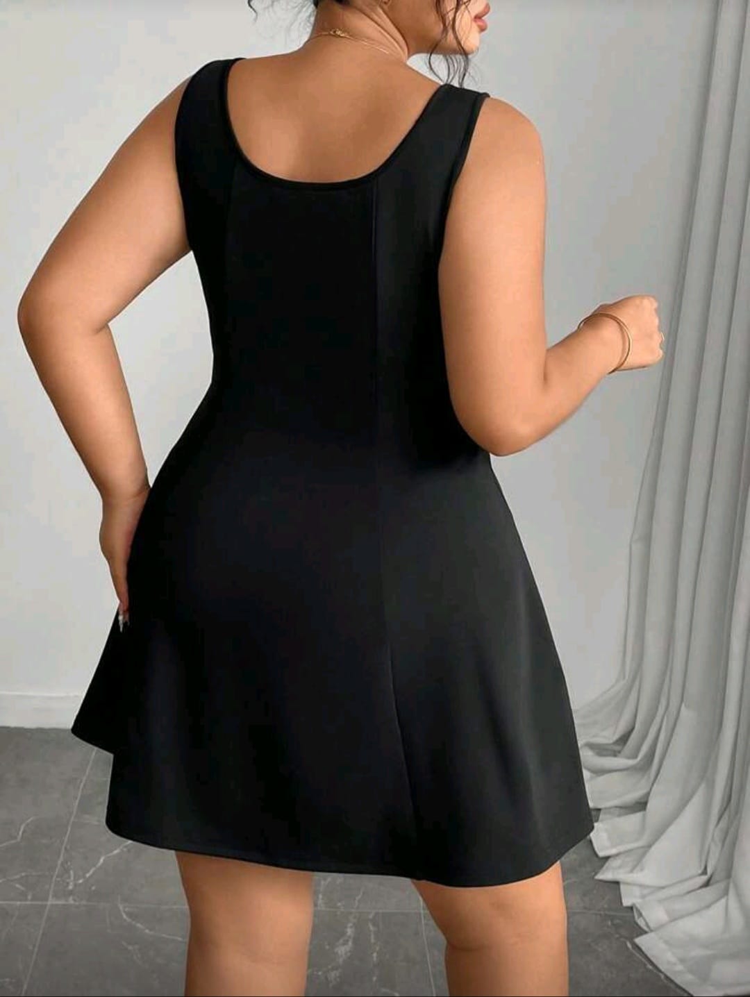 Vestido Doble Tono Negro /  Blanco - Stretch - Talla 1XL