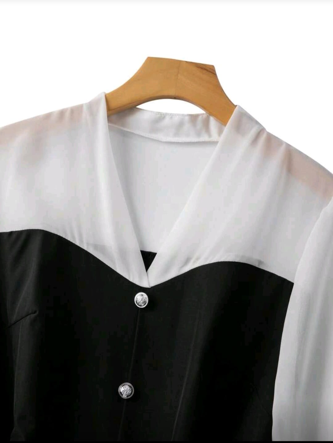 Vestido Doble Tono Negro /  Blanco - Stretch - Talla 1XL