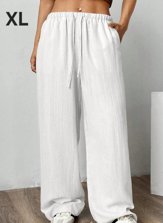 Pantalon Playero Blanco - Stretch -  Talla XL