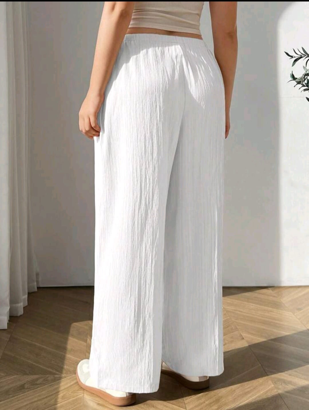 Pantalon Playero Blanco - Stretch -  Talla XL