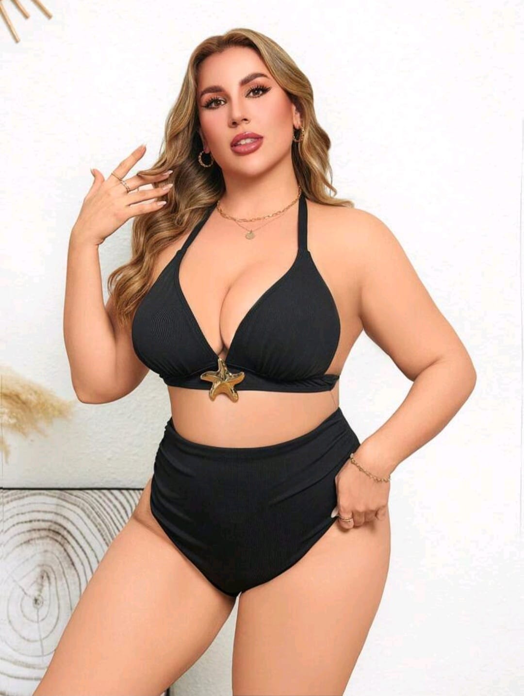 Traje de Baño Negro 2 Pzas -  Stretch -  Talla 1XL (Copia)