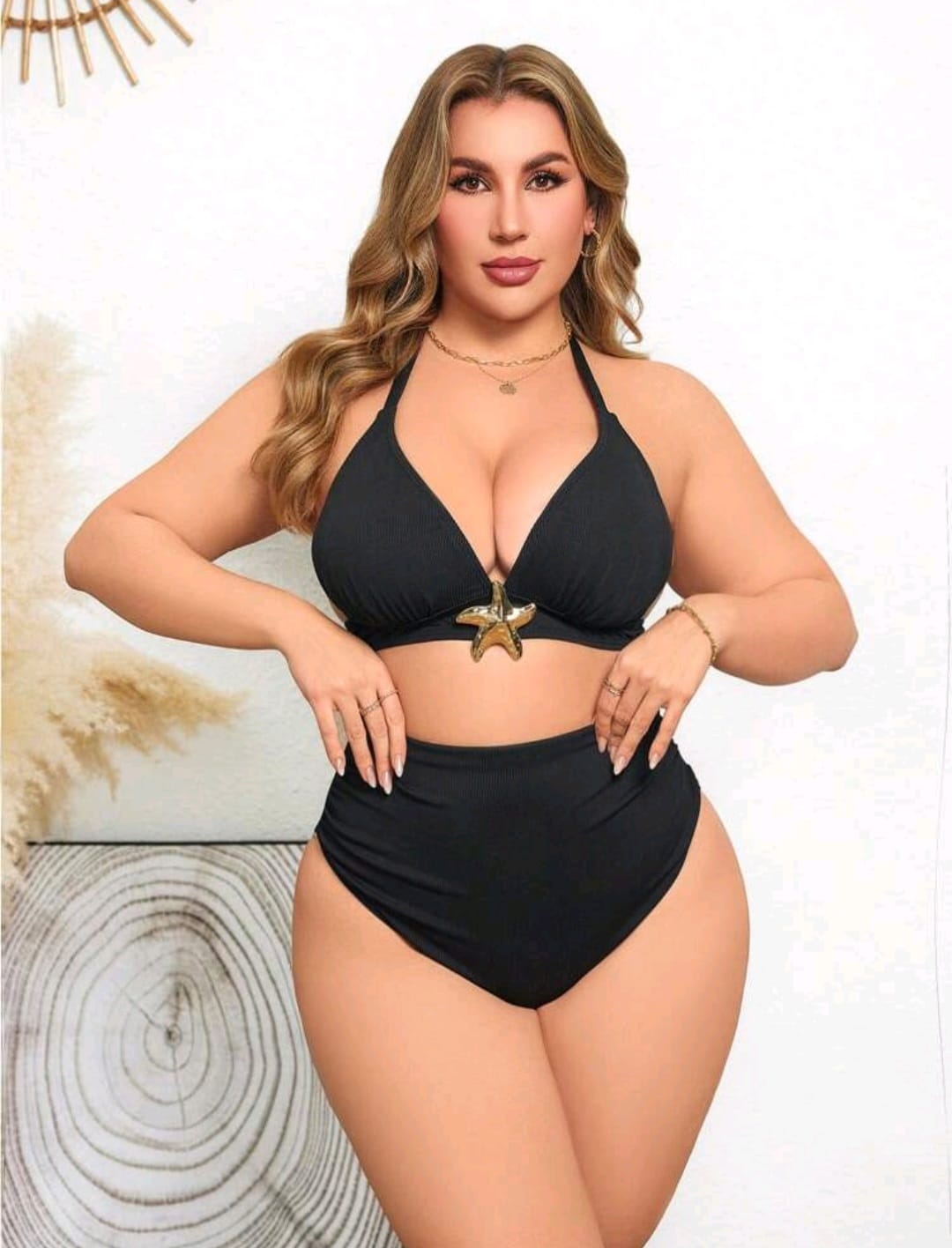 Traje de Baño Negro 2 Pzas -  Stretch -  Talla 1XL (Copia)