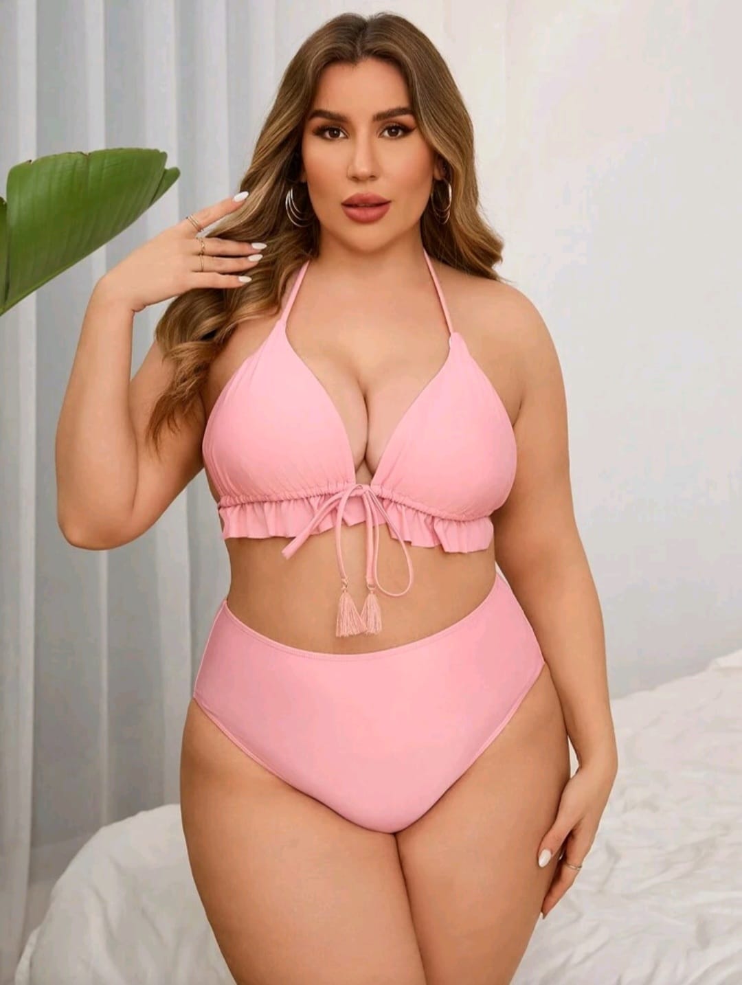 Traje de Baño Rosa 3 Pzas -  Stretch -  Talla XL