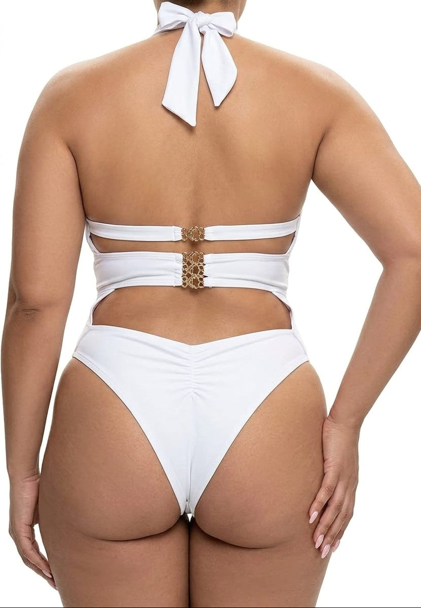 Traje de Baño Blanco -  Stretch -  Talla L / XL