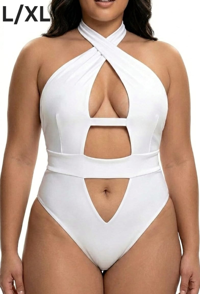Traje de Baño Blanco -  Stretch -  Talla L / XL