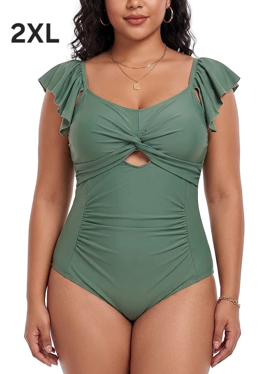 Traje de Baño Verde -  Stretch -  Talla 2XL