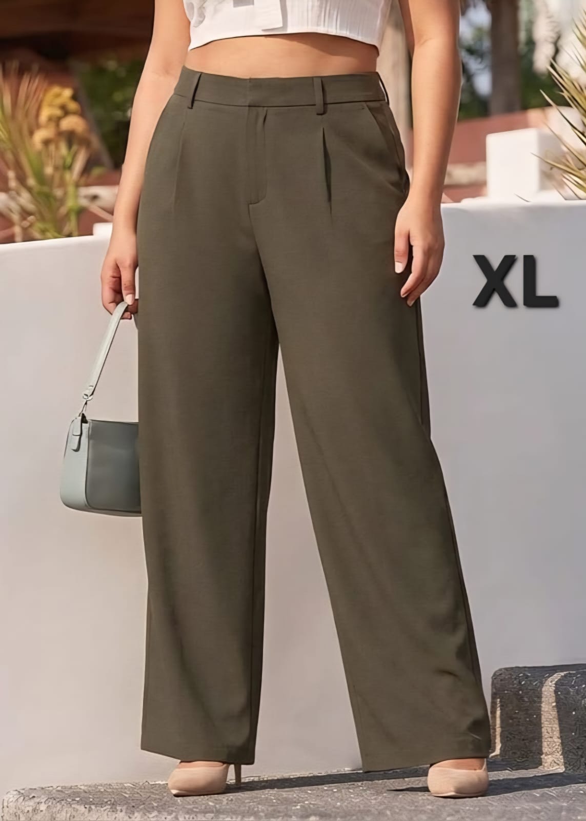 Pantalon Cafe  - Stretch de la Cintura -  Talla XL