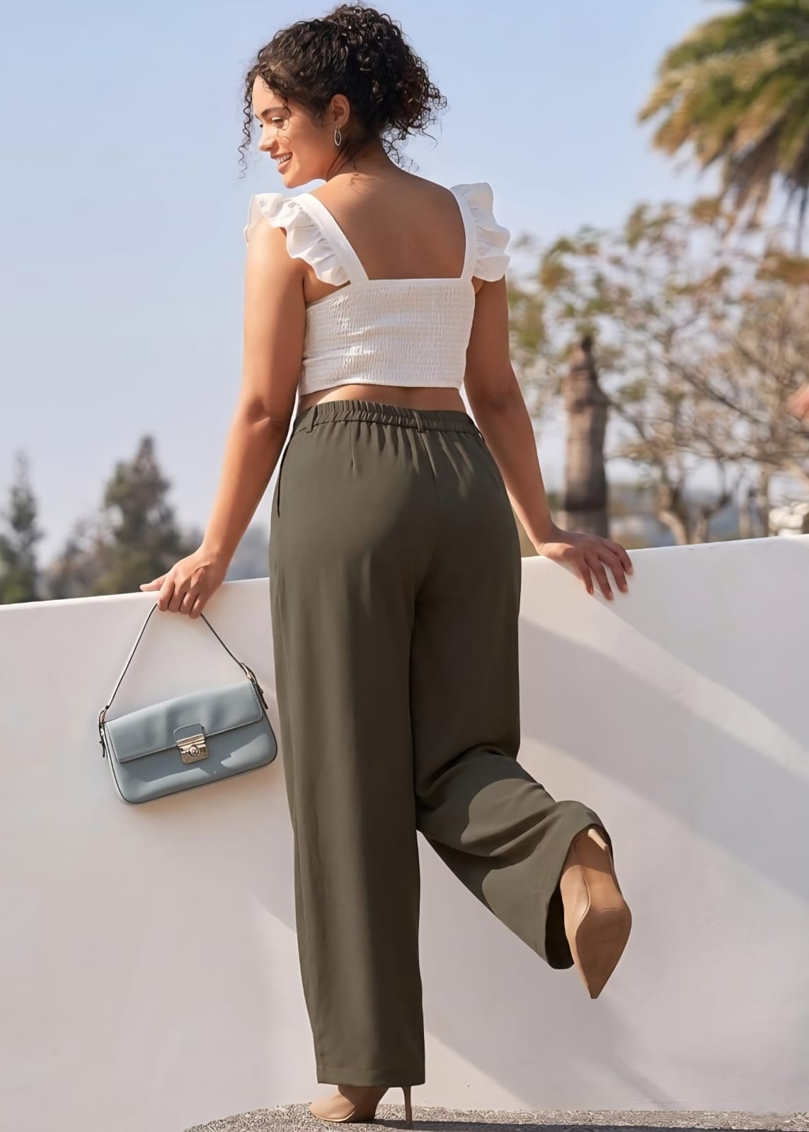 Pantalon Cafe  - Stretch de la Cintura -  Talla XL