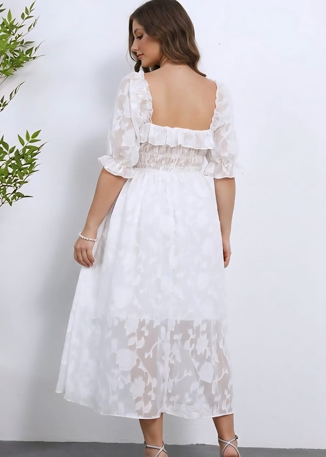 Vestido Blanco - Stretch - Talla XL