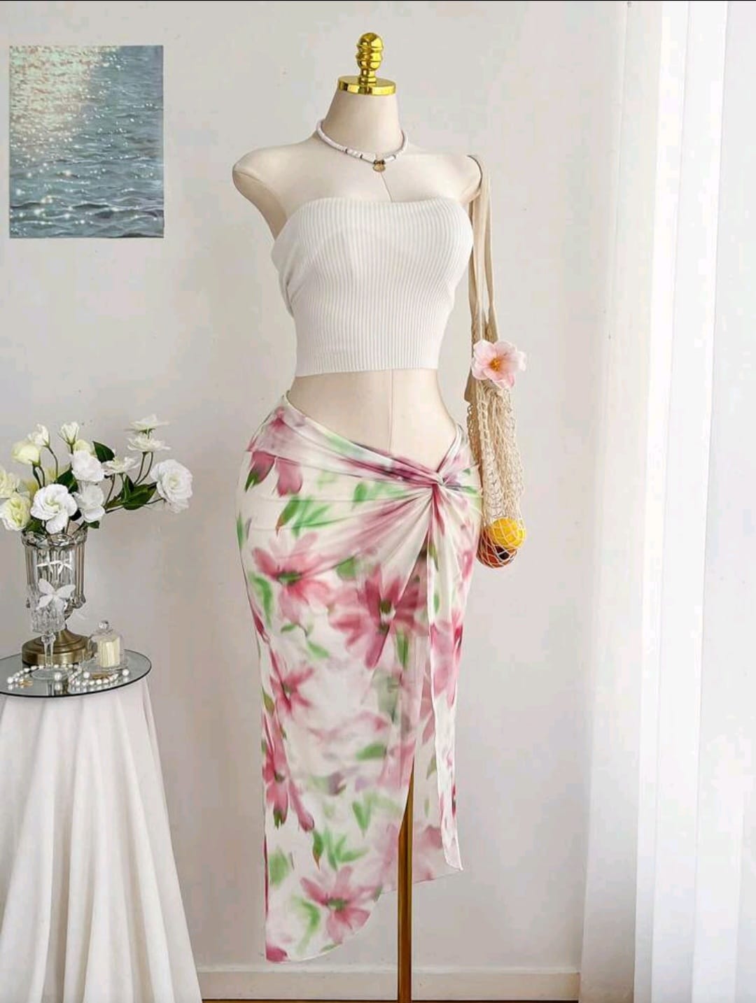Falda Salida de Baño Floral - Talla XL