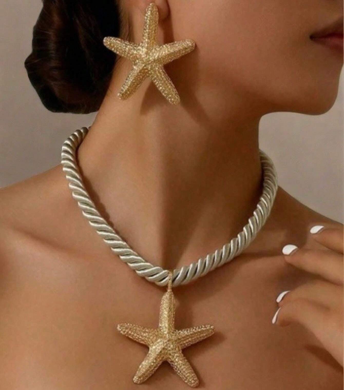 Set Collar & Aretes de Playa - Dorado