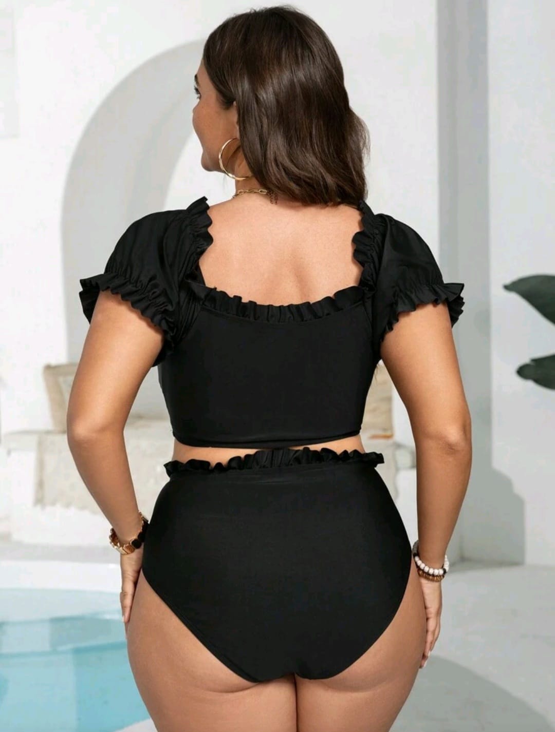 Traje de Baño Negro 2 Pzas -  Stretch -  Talla 1XL