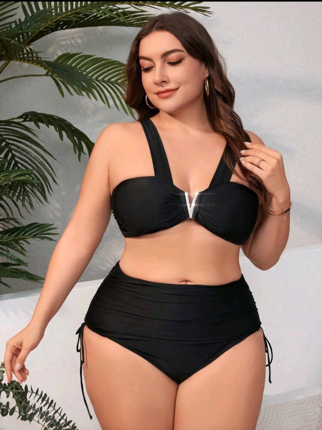 Traje de Baño Negro 2 Pzas -  Stretch  -  Talla XL