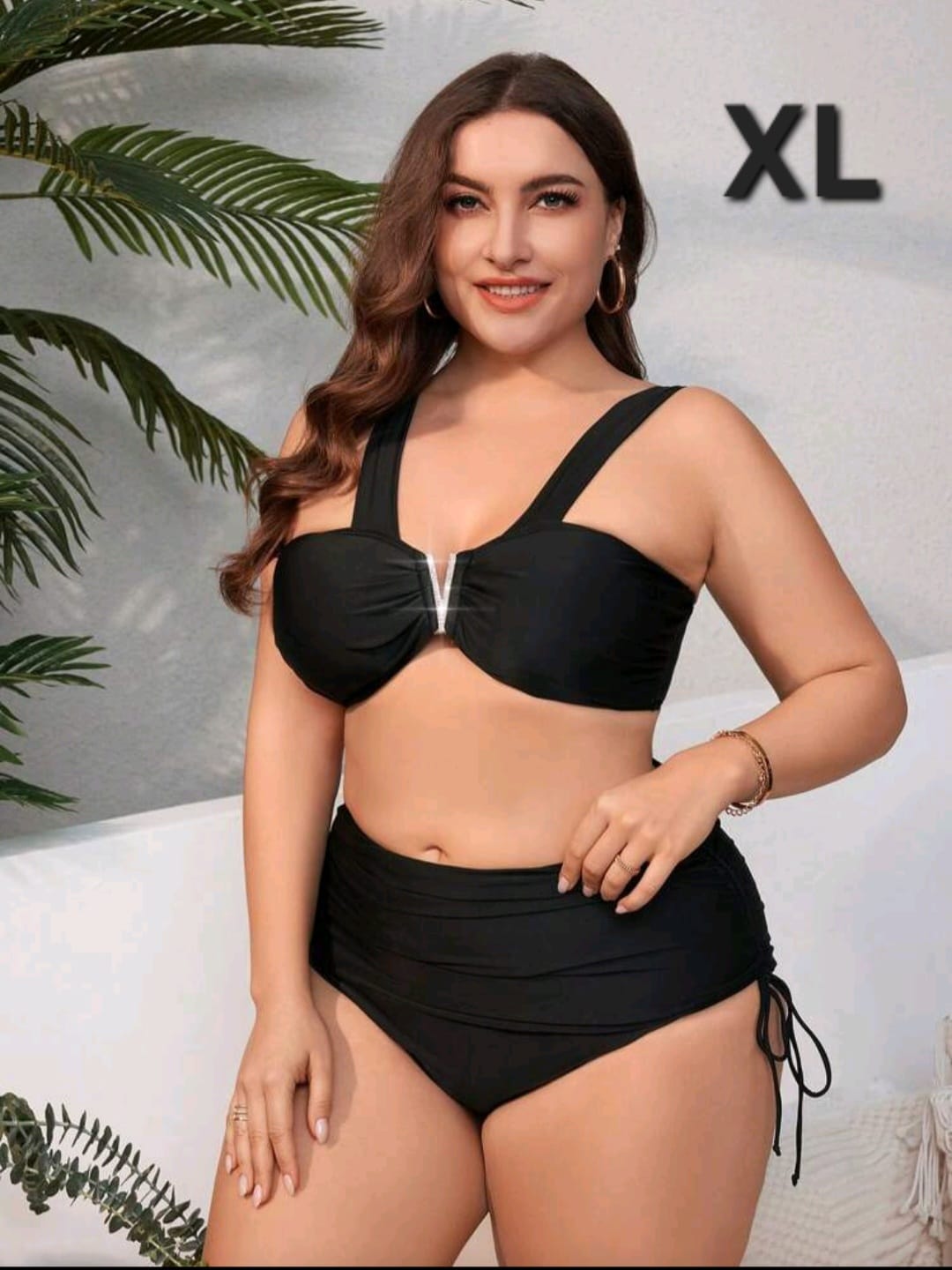 Traje de Baño Negro 2 Pzas -  Stretch  -  Talla XL