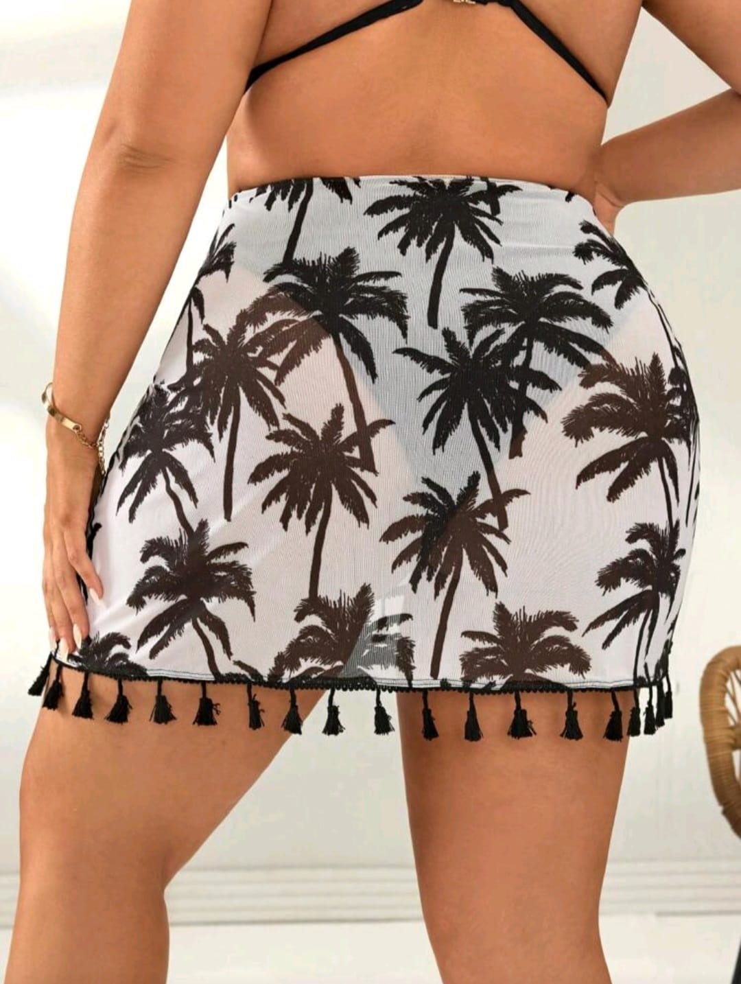 Falda Salida de Baño Blanca / Negra  - Talla 1XL