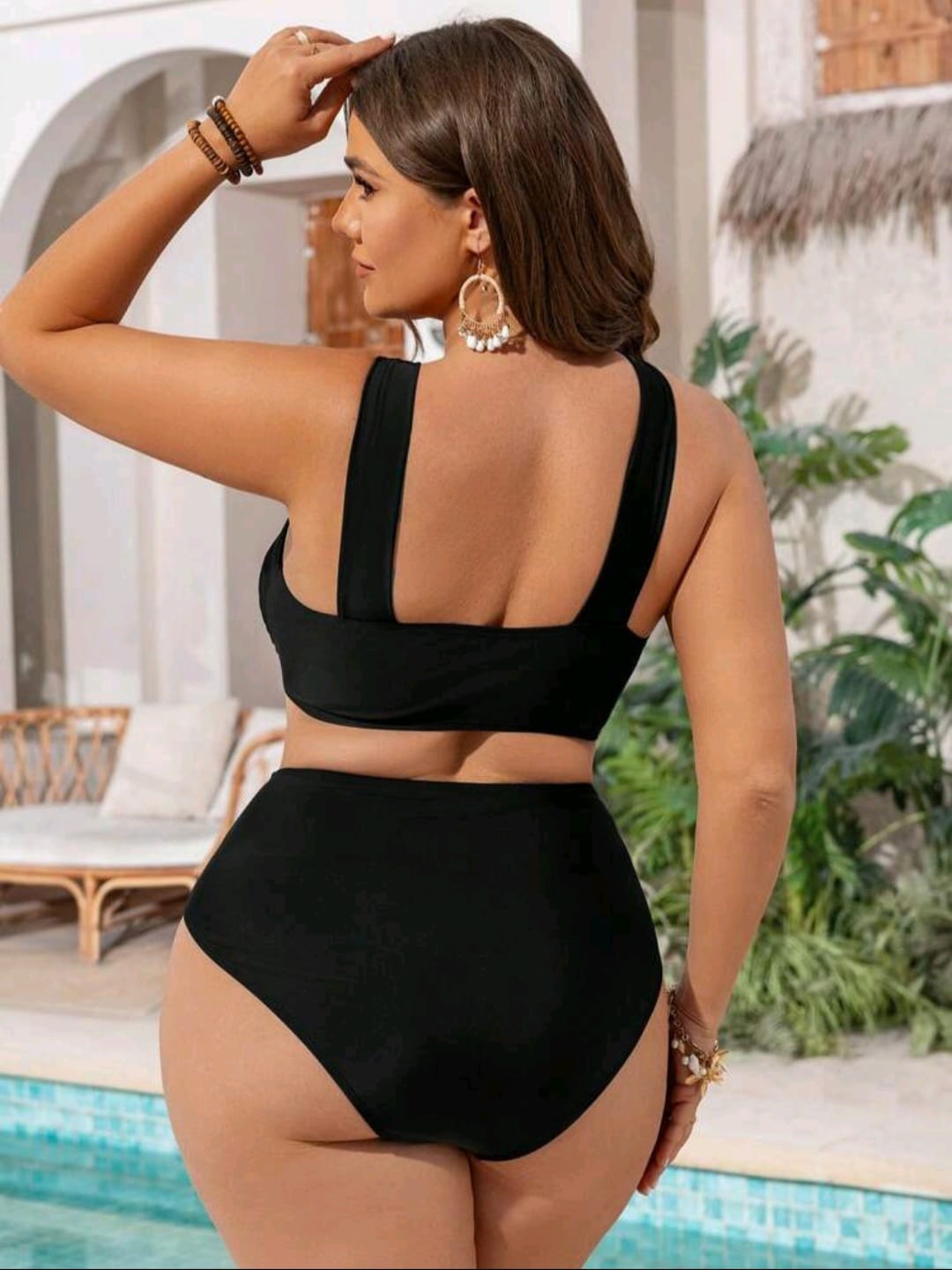 Traje de Baño Negro 2 Pzas -  Stretch -  Talla XL
