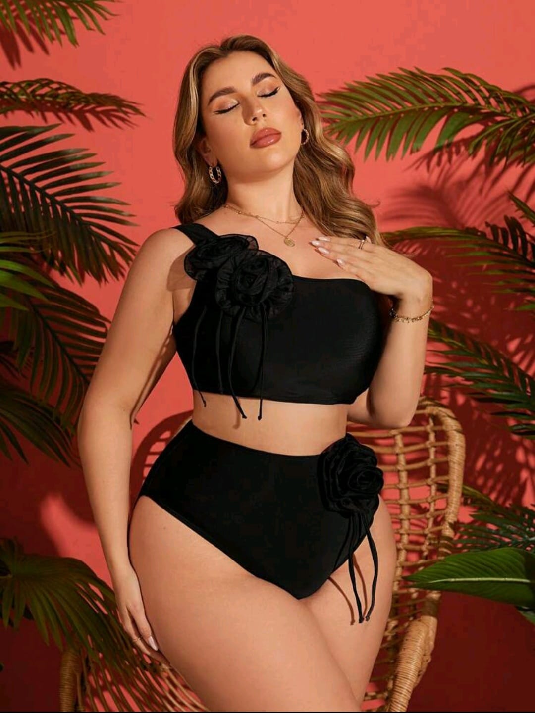 Traje de Baño Negro 2 Pzas -  Stretch -  Talla 2XL