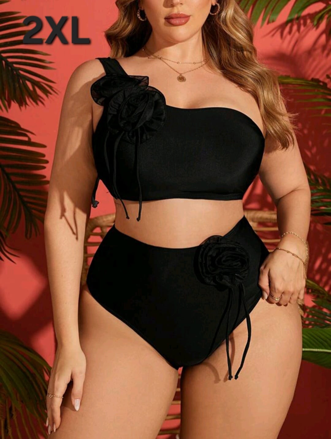 Traje de Baño Negro 2 Pzas -  Stretch -  Talla 2XL
