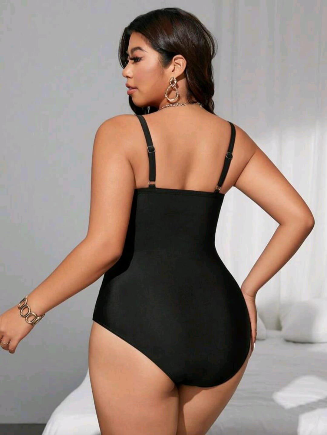 Traje de Baño Negro 1 Pza -  Stretch -  Talla XL