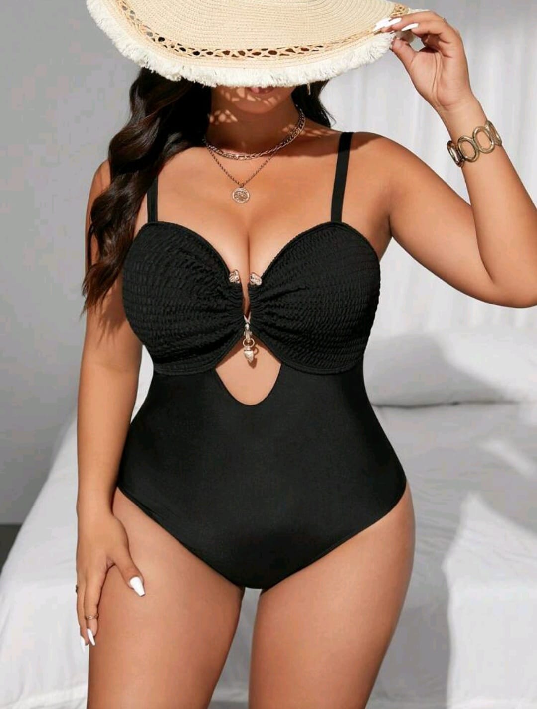 Traje de Baño Negro 1 Pza -  Stretch -  Talla XL