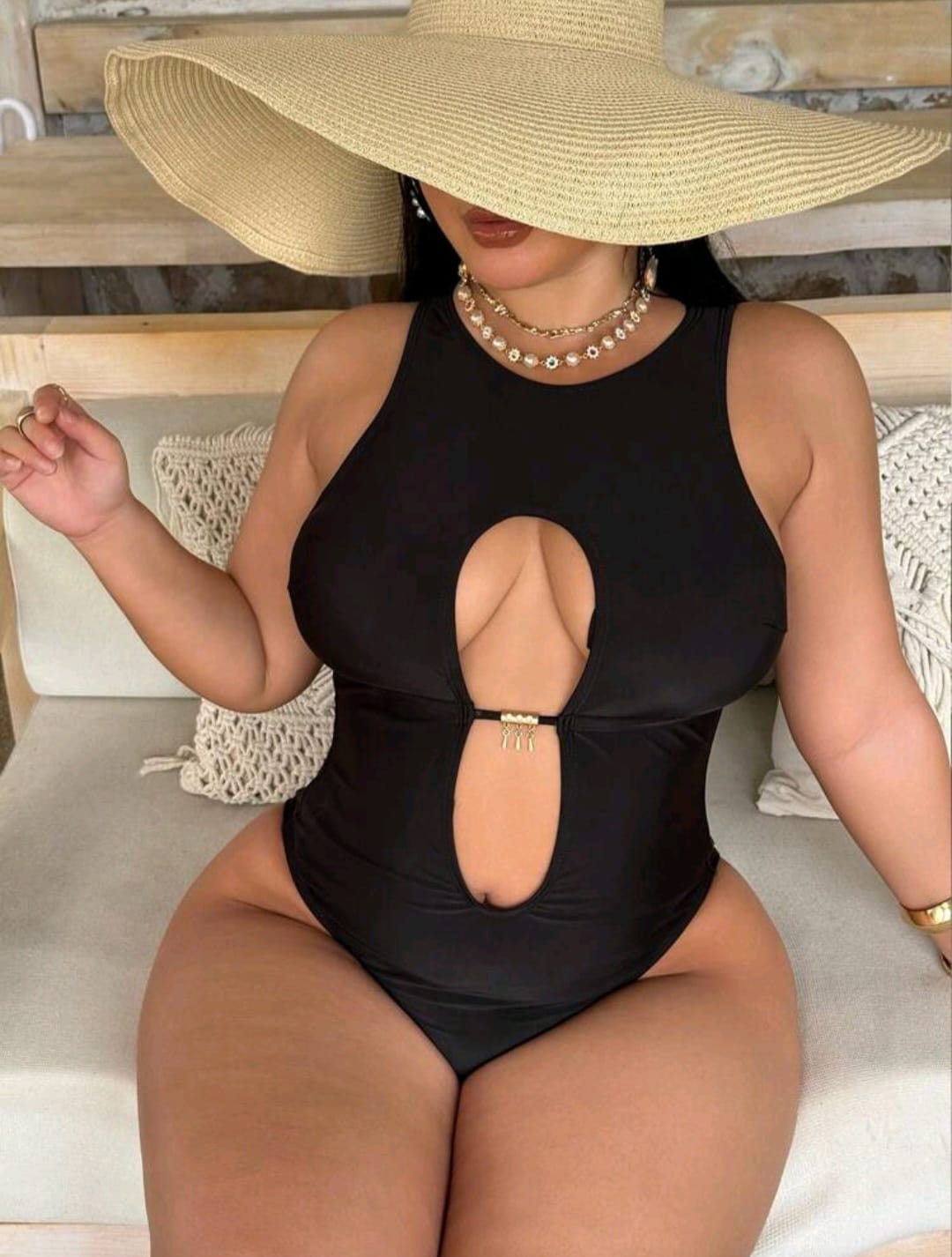 Traje de Baño Negro -  Stretch -  Talla XL