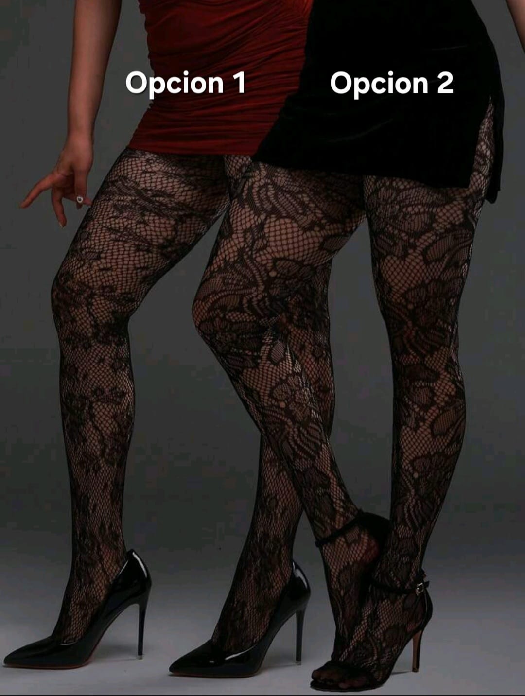 Medias con Diseño de Encaje en Red-Talla L - XL