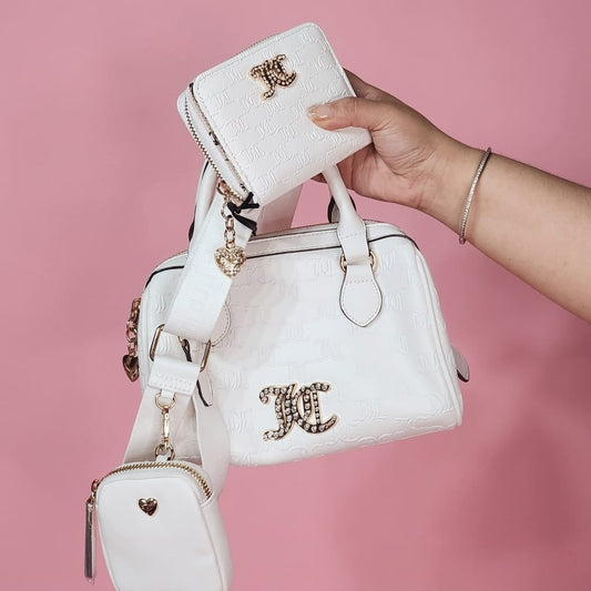 JUICY COUTURE  Set Cartera y Monedero Color Blanco