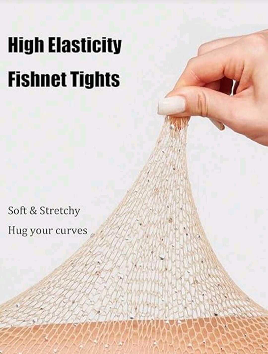 Medias en Red con Brillitos - Color Piel - Unitalla XL-2XL