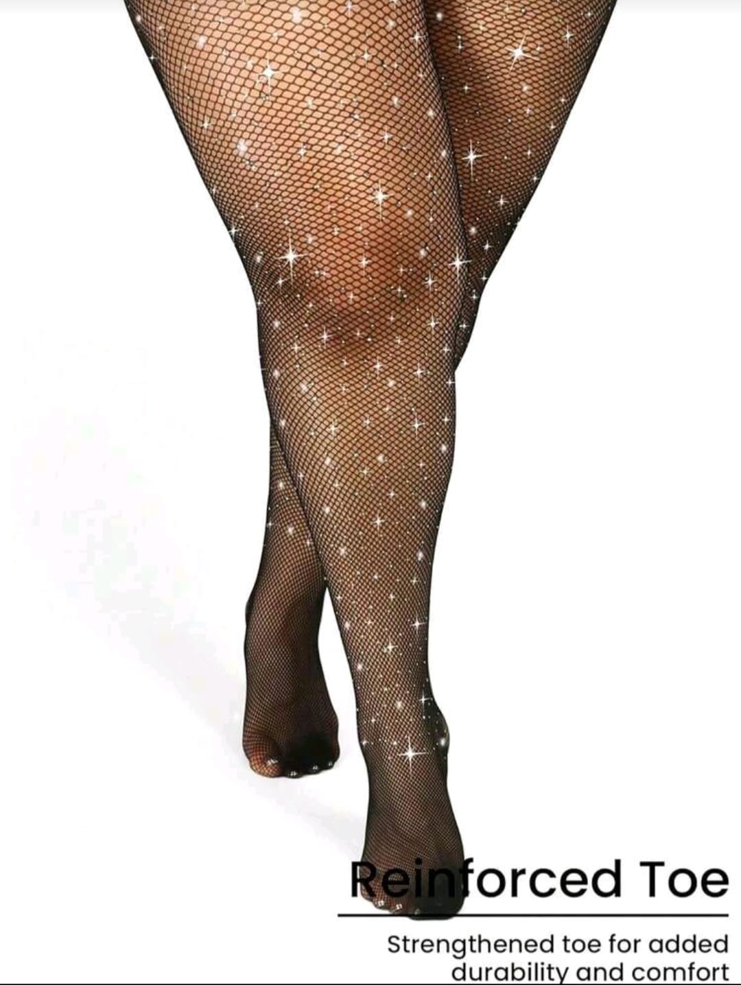 Medias en Red con Brillitos - Color Negro - Unitalla XL-2XL