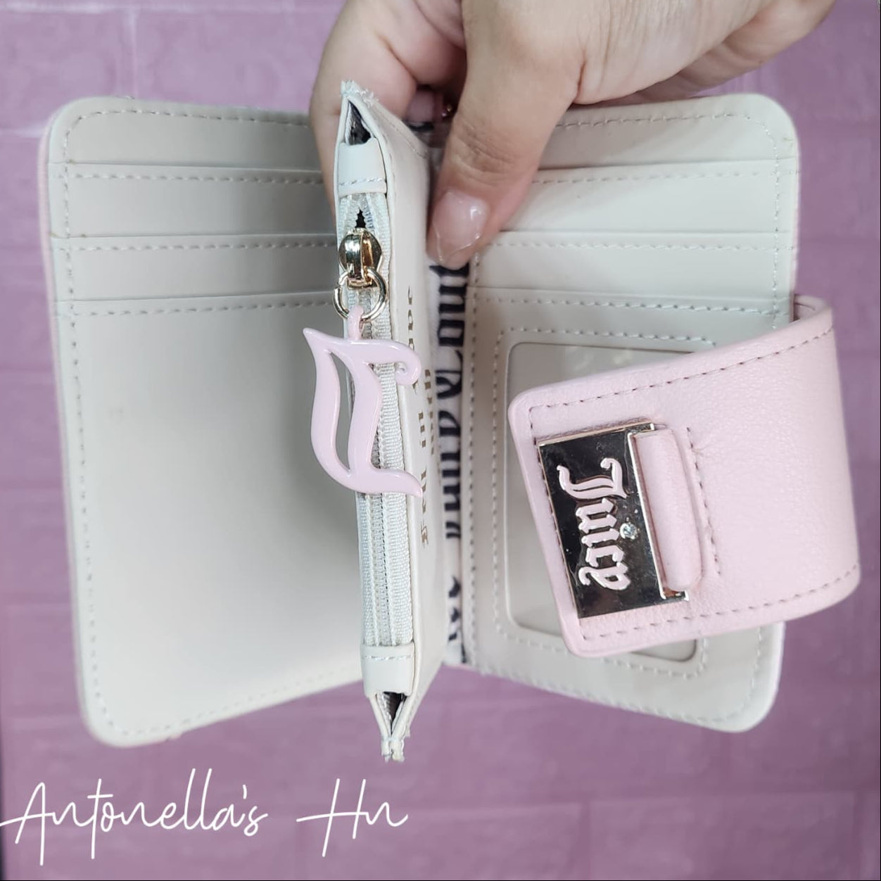 Juicy Couture Tarjetero - Monedero Color Rosa/Blanco