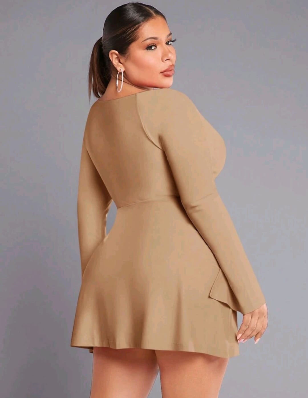 Vestido Beige - Stretch - Talla XL