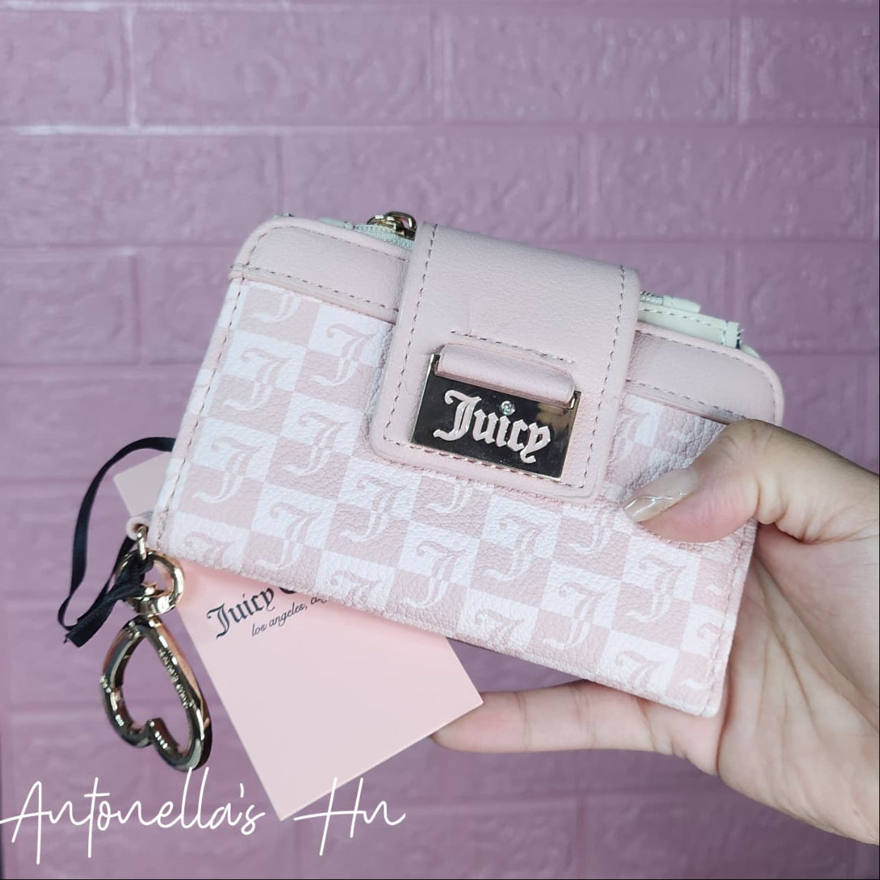 Juicy Couture Tarjetero - Monedero Color Rosa/Blanco