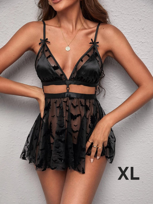 Set Lenceria Negro 2 Pzas - Talla XL