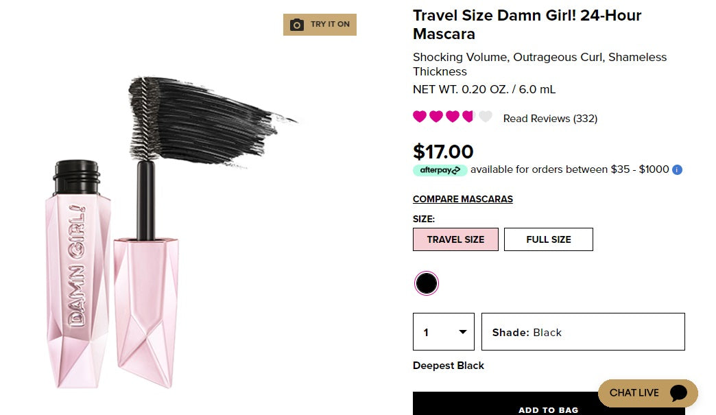 Too Faced Mini Damn Girl Mascara 24H 5ml