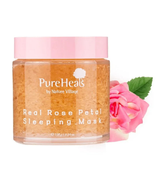 PureHeals Real Rose Petal Sleeping Mask 3.53onz - Mascarilla de Petalos de Rosa.-Producto Coreano