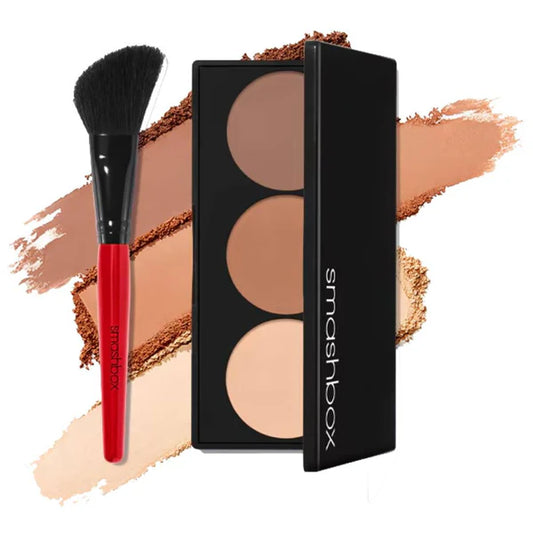 SMASHBOX Step-By-Step Contour Highlighter & Bronzer Face Palette Kit FULL SIZE - Kit para Contorno con Brocha