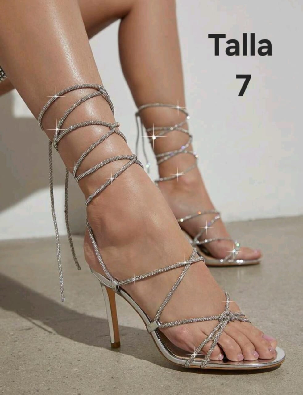 Sandalias Plateadas - Talla 7