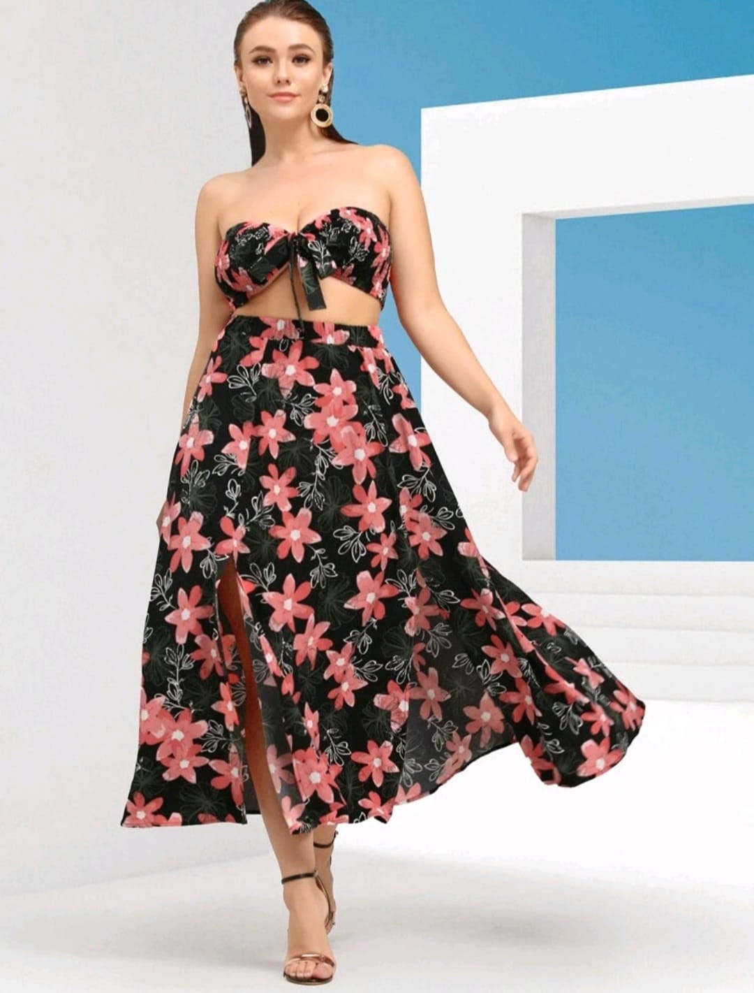 Coordinado Floral  - Stretch - Talla 1XL