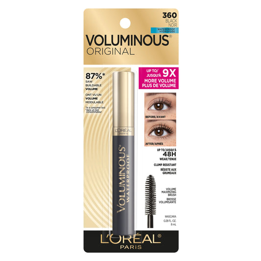 LOREAL Voluminous Black Noir No.360 - Waterproof Mascara Color Negro