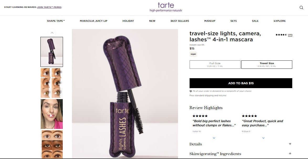 Tarte Mini Light, Camera, Lashes Mascara 4ml