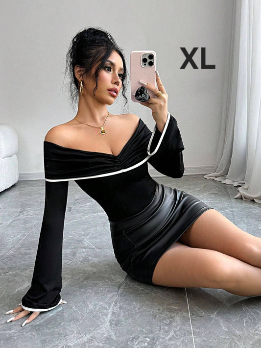 Top Negro / Blanco -  Strech - Talla XL