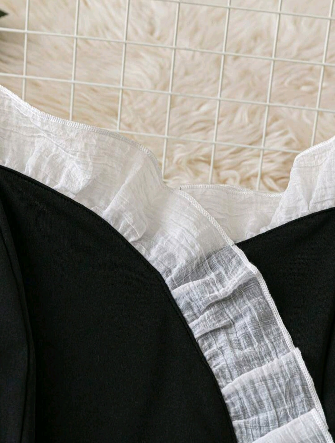 Vestido Doble Tono Negro /  Blanco - Stretch - Talla 1XL